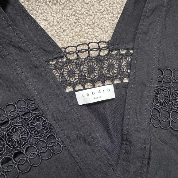 Sandro Nyane Linen-Blend Playsuit Romper Size XS - Picture 3 of 8